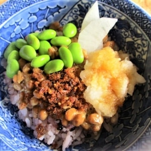 ５分！枝豆焼き&大根おろし❤イソフラボン納豆ご飯♪